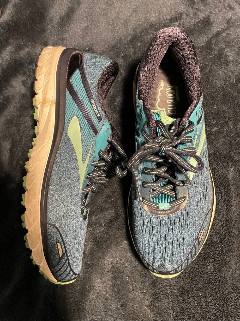 Brooks Women's Sneakers Teal with Lime and Black Accents
